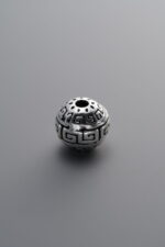925 Sterling Silver-Antiqued-Key Pattern Spacer Bead-8mm - Image 2