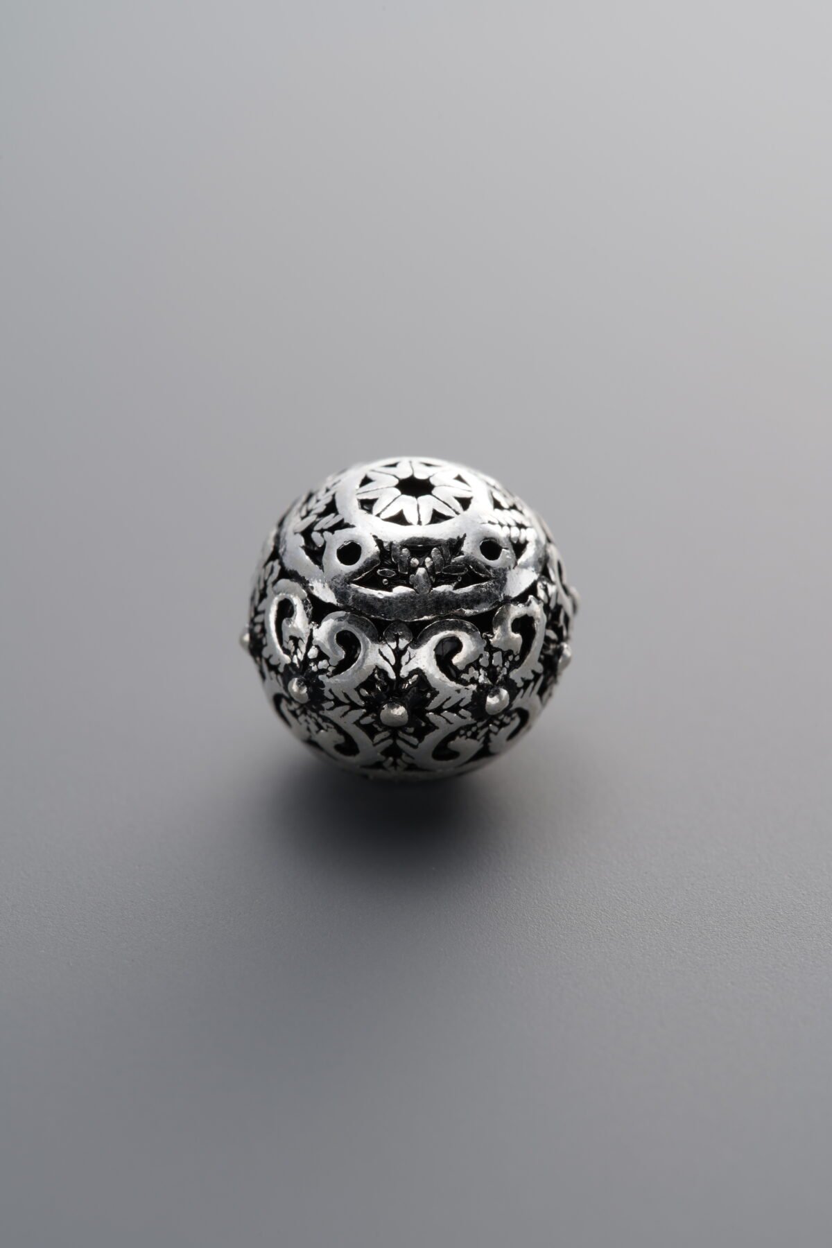 925 Sterling Silver-Antiqued-Openwork Spacer Bead-10mm - Image 3