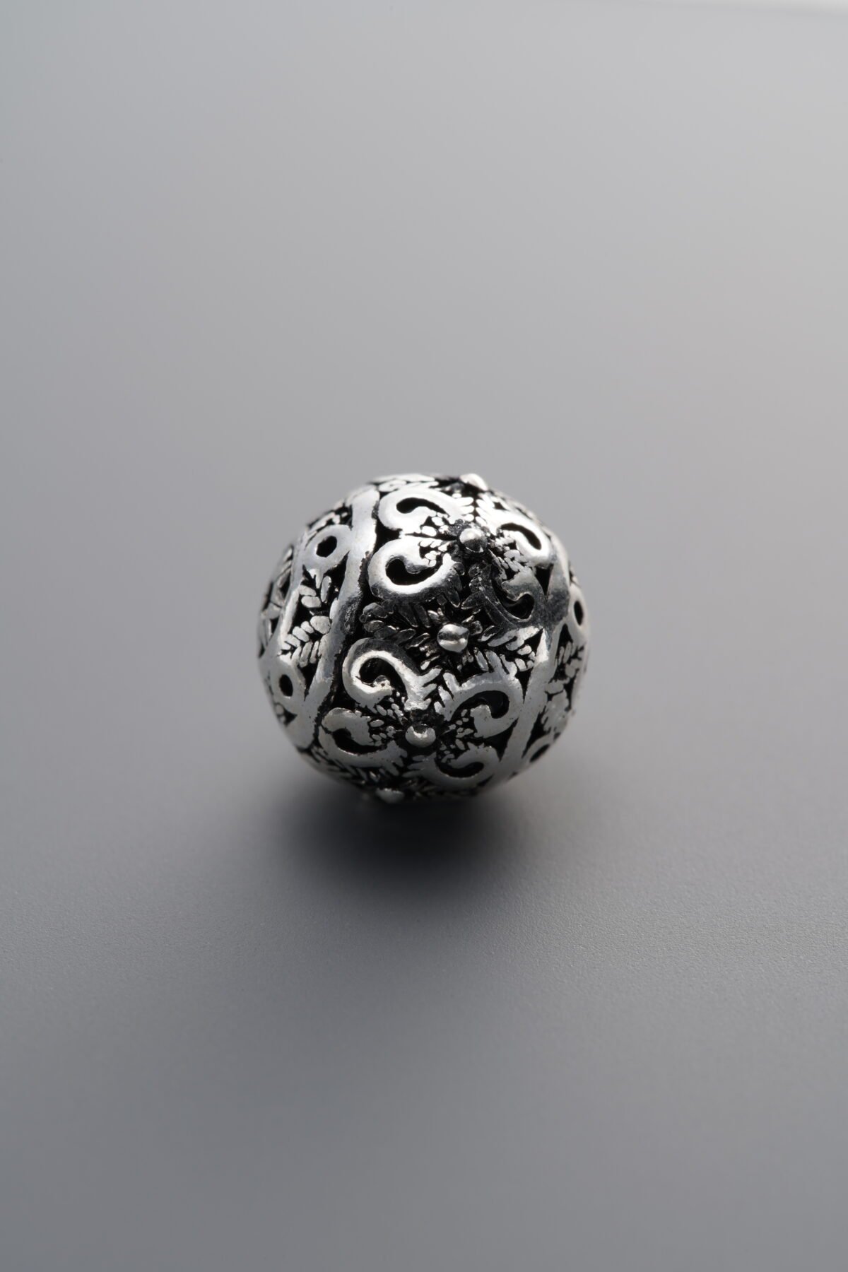 925 Sterling Silver-Antiqued-Openwork Spacer Bead-10mm - Image 2