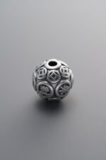 925 Silver-Vintage-"Wealth from All Directions" Spacer Beads-10mm - Image 2