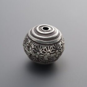 925 Sterling Silver-Antiqued-SunFlower Pattern Spacer Bead-12mm