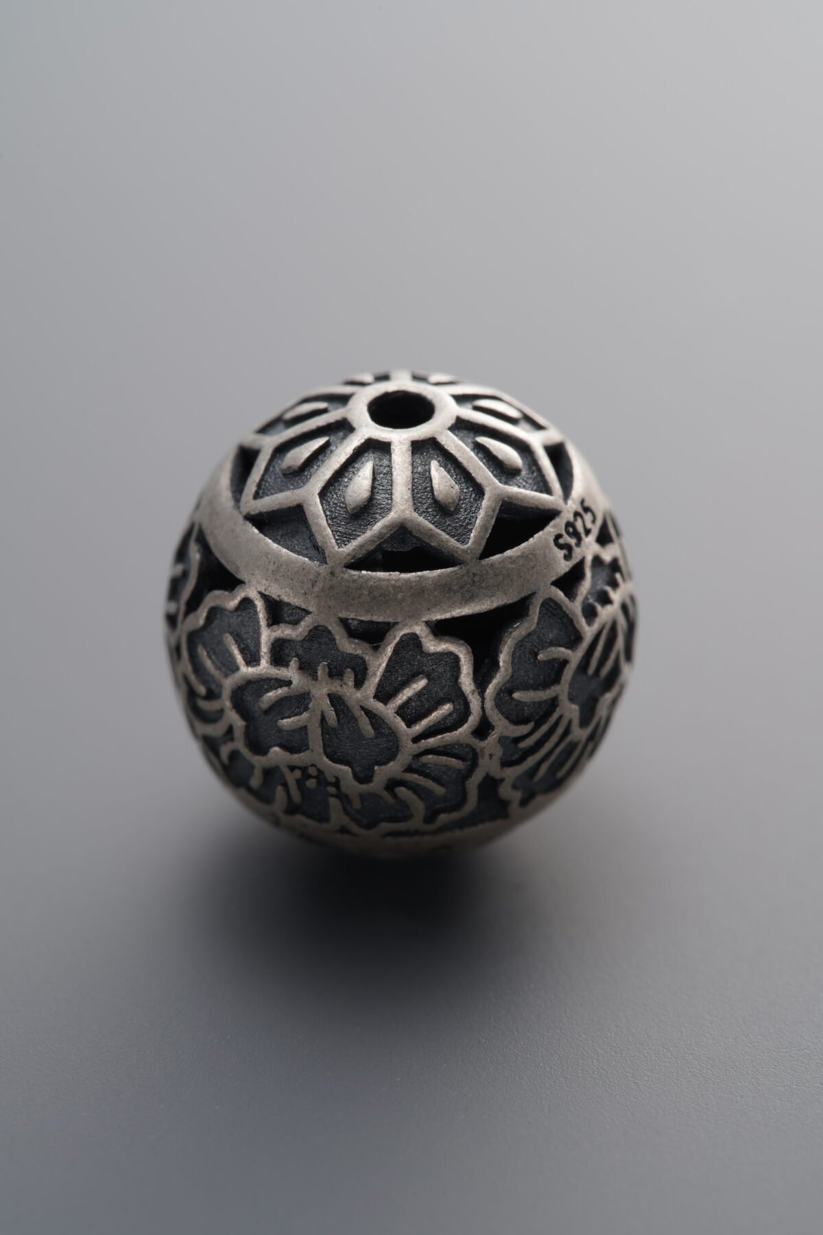 925 Sterling Silver-Antiqued-Lotus Spacer Bead-13mm - Image 3