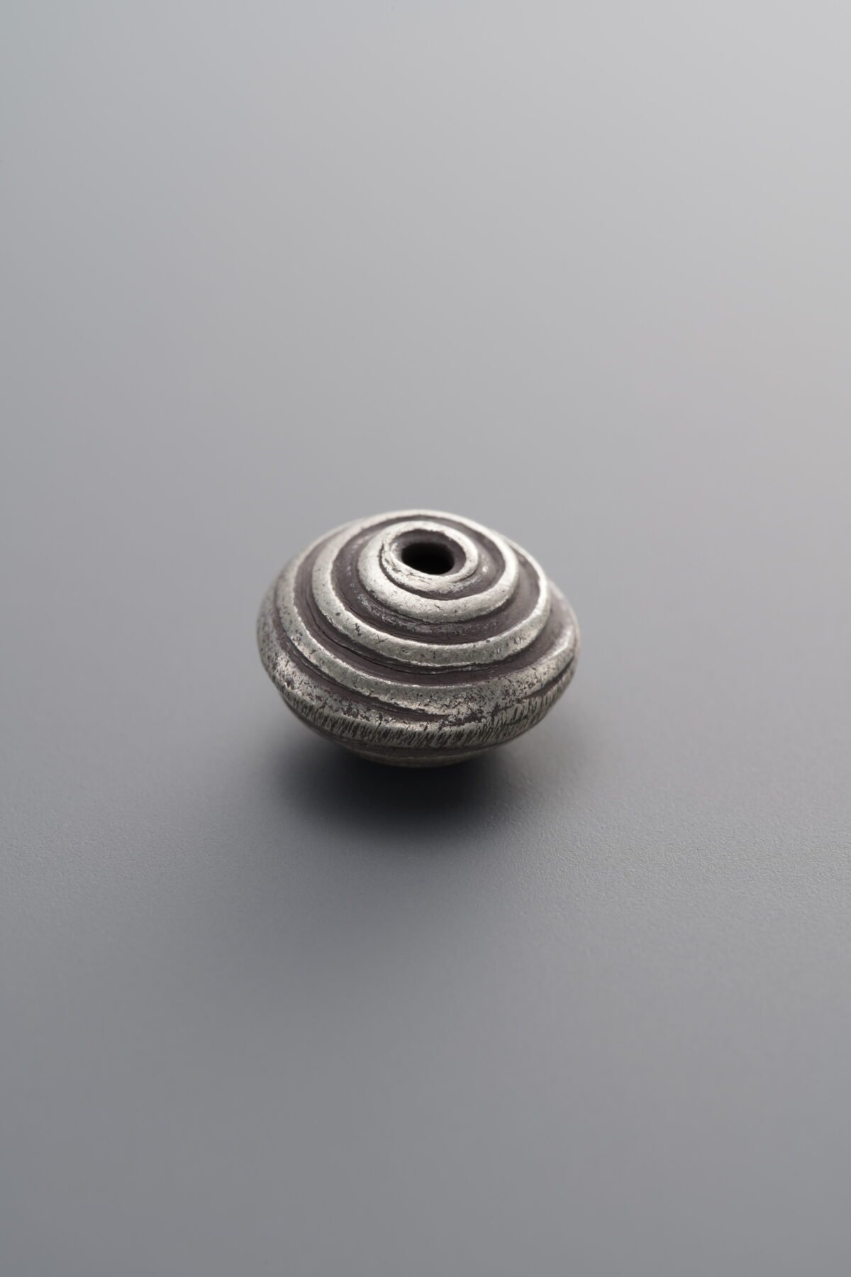 925 Sterling Silver-Antiqued-Spiral Flat Spacer Bead-10mm - Image 1