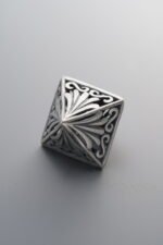 925 Sterling Silver-Antiqued-Openwork Dimensional Triangle Pendant-23mm - Image 2