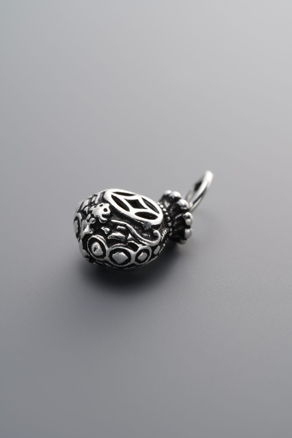 925 Sterling Silver-Antiqued-Lucky Bag Pendant-12mm - Image 3