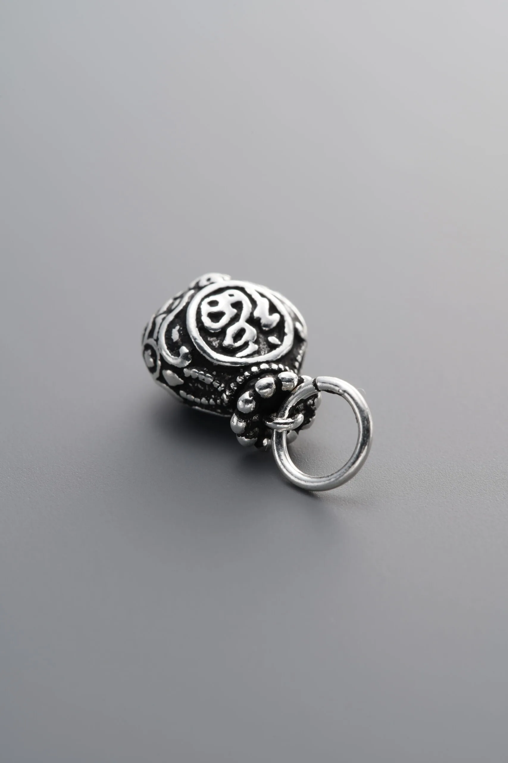 925 Sterling Silver-Antiqued-Lucky Bag Pendant-12mm - Image 1