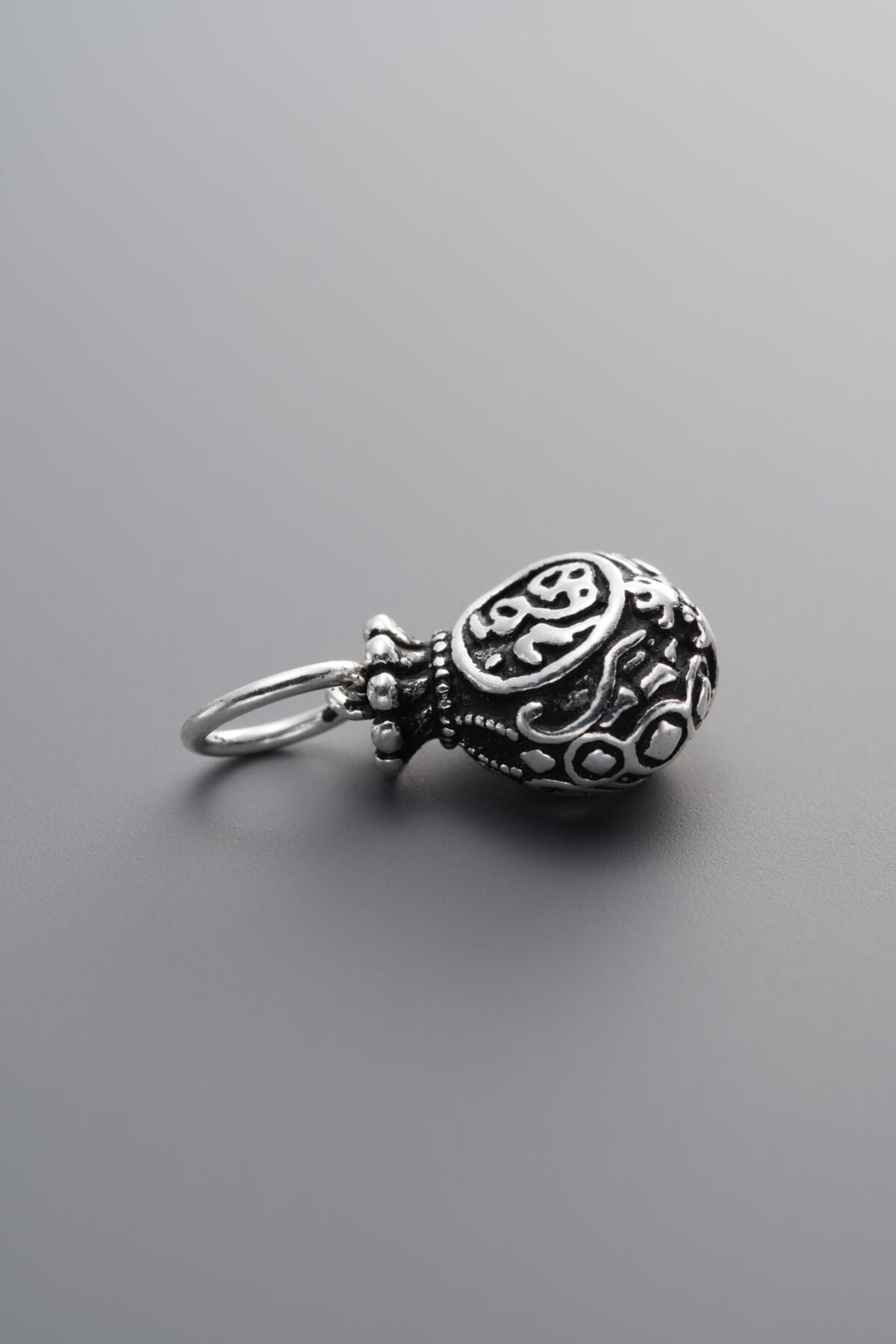 925 Sterling Silver-Antiqued-Lucky Bag Pendant-12mm - Image 2