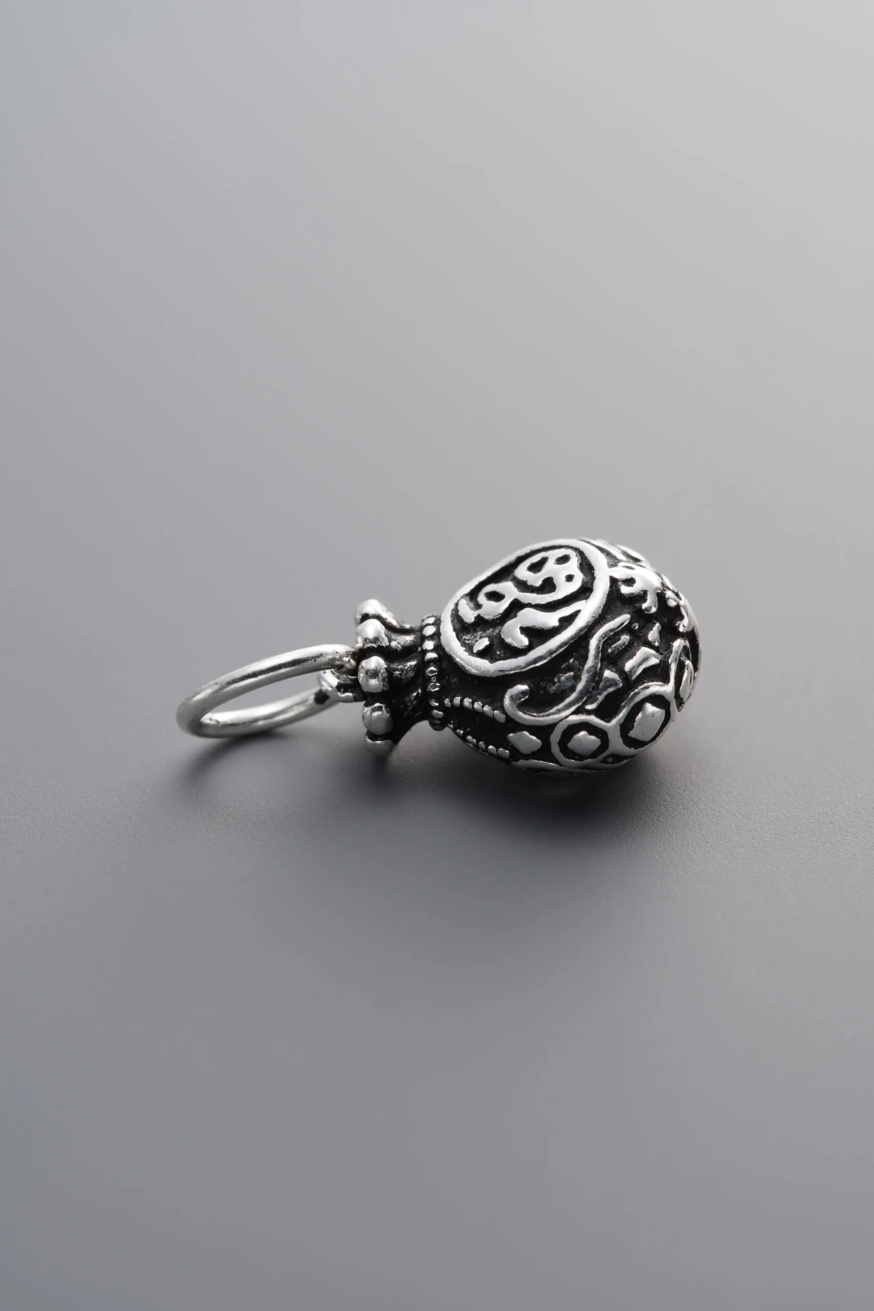 925 Sterling Silver-Antiqued-Lucky Bag Pendant-12mm - Image 2