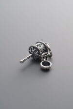 925 Sterling Silver-Antiqued-Om Mani Padme Hum Prayer Wheel Pendant-16mm