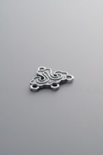 925 Sterling Silver-Antiqued-Auspicious Cloud Four Double-Eye Connector-13mm - Image 3