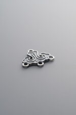 925 Sterling Silver-Antiqued-Auspicious Cloud Four Double-Eye Connector-13mm - Image 3
