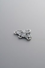 925 Sterling Silver-Antiqued-Auspicious Cloud Four Double-Eye Connector-13mm - Image 2