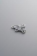 925 Sterling Silver-Antiqued-Auspicious Cloud Four Double-Eye Connector-13mm - Image 2
