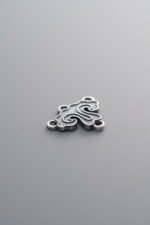 925 Sterling Silver-Antiqued-Auspicious Cloud Four Double-Eye Connector-13mm