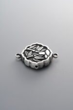 925 Sterling Silver-Antiqued-Bamboo Pattern Box Clasp-26mm - Image 3