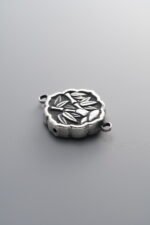 925 Sterling Silver-Antiqued-Bamboo Pattern Box Clasp-26mm - Image 2