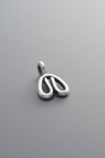 925 Sterling Silver-Antiqued-Line Heart Pendant-11mm - Image 4