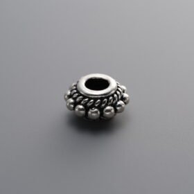 925 Sterling Silver-Antiqued-Rondelle Bead-8mm