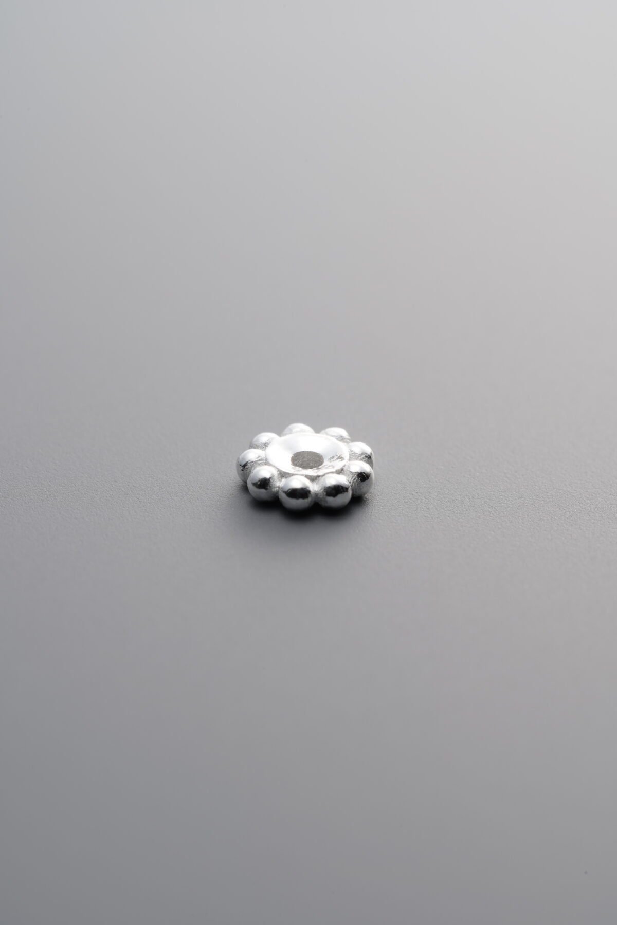 925 Sterling Silver-Antiqued-Rondelle Disc Spacer Bead-5mm - Image 3