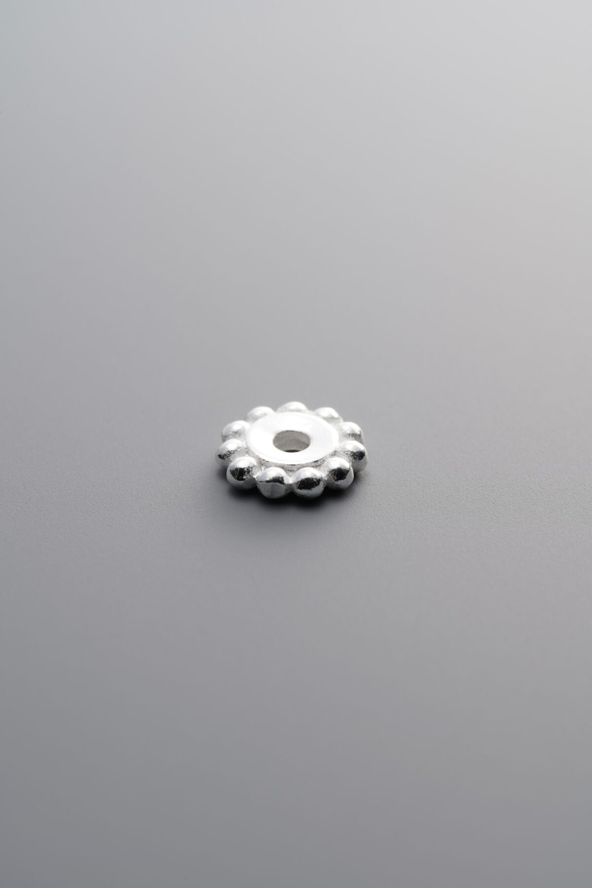 925 Sterling Silver-Antiqued-Rondelle Disc Spacer Bead-7mm - Image 1
