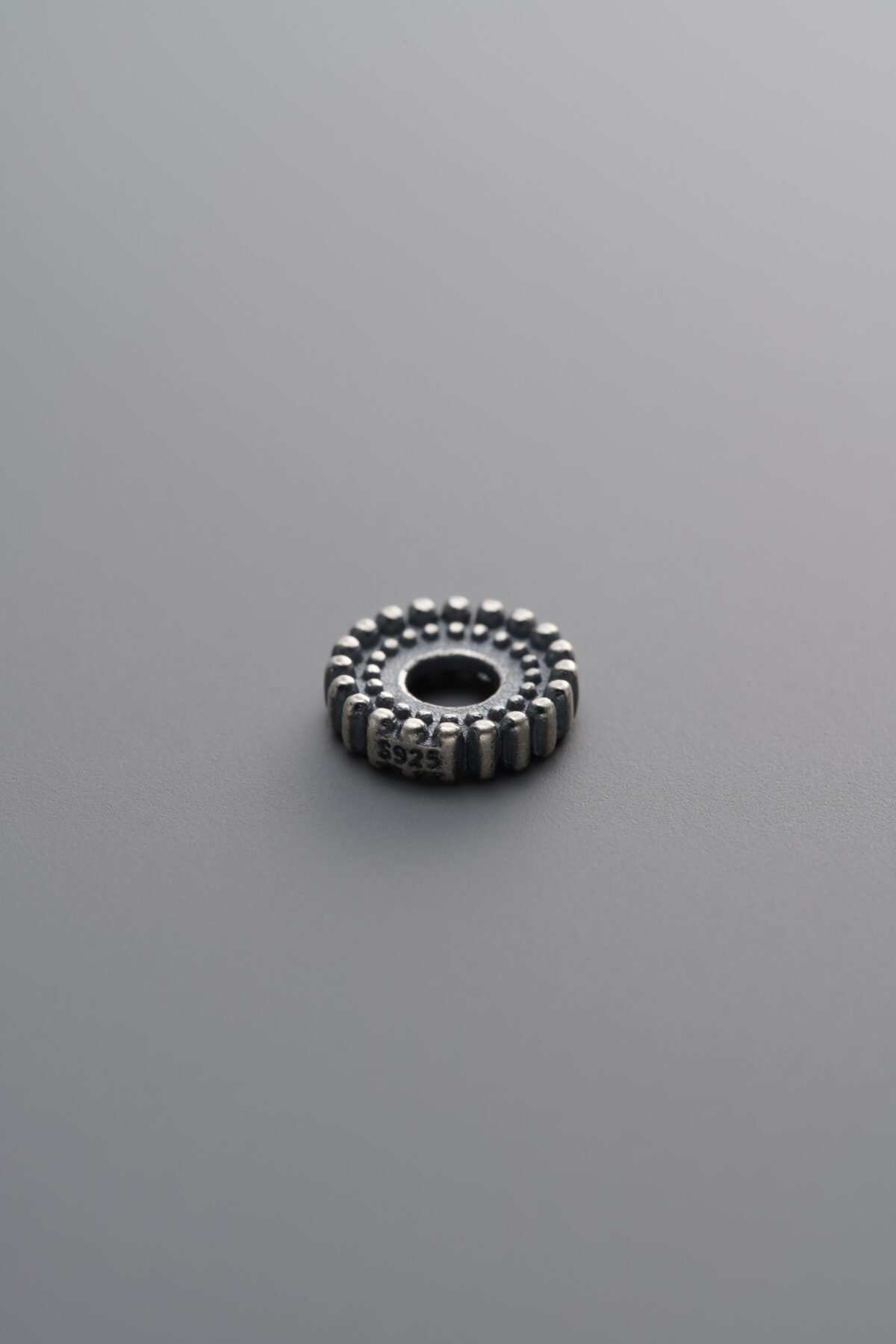 925 Sterling Silver-Antiqued-Rondelle Spacer Bead-7mm - Image 3