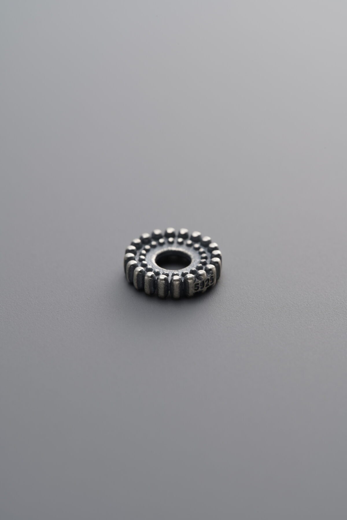 925 Sterling Silver-Antiqued-Rondelle Spacer Bead-7mm - Image 2