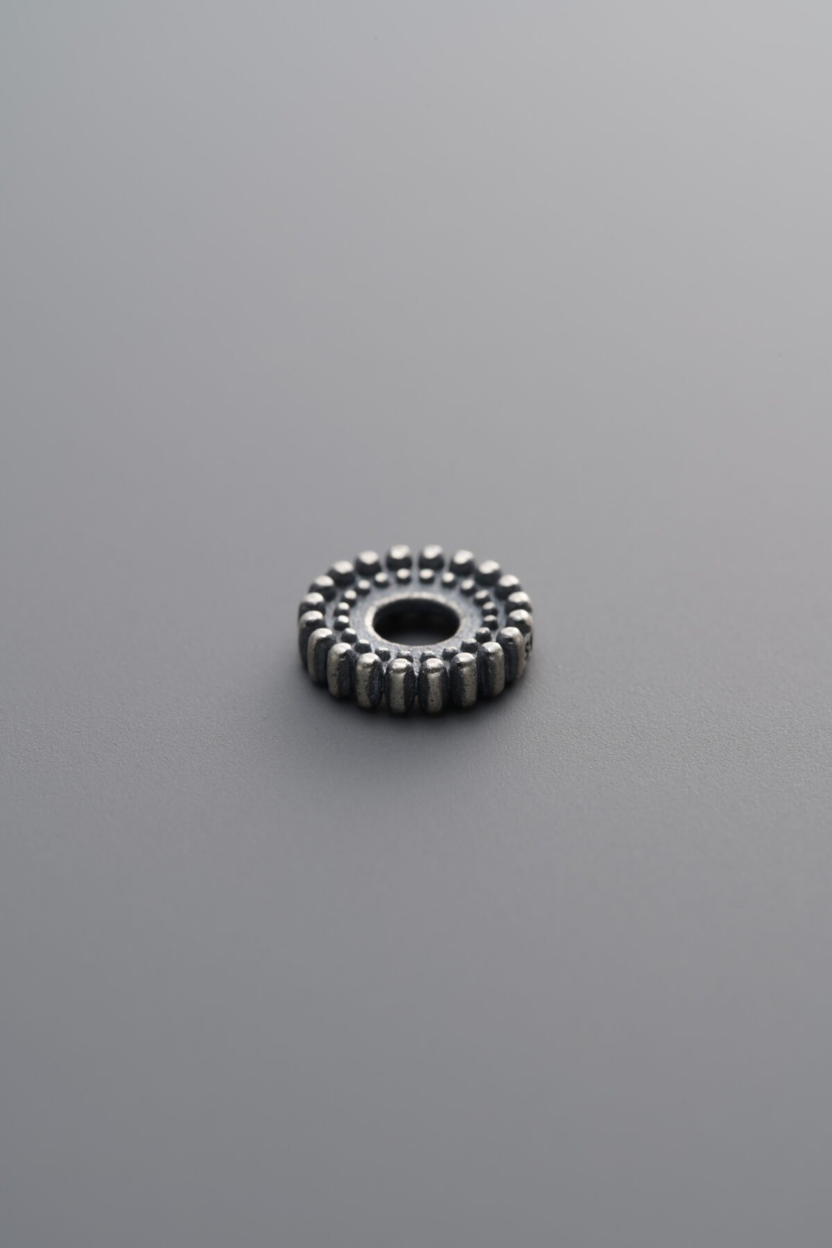 925 Sterling Silver-Antiqued-Rondelle Spacer Bead-7mm - Image 1