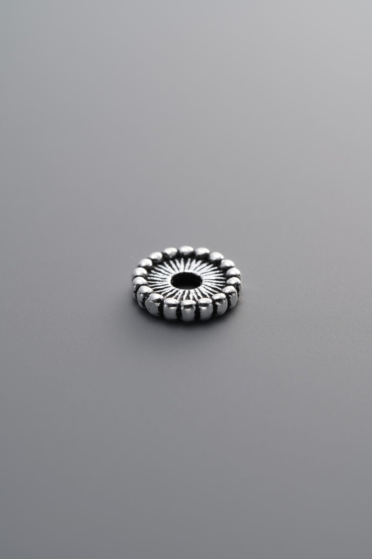 925 Sterling Silver-Antiqued-Rondelle Spacer Bead-8mm - Image 1