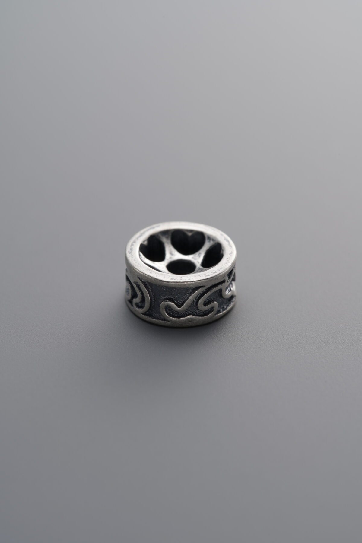 925 Sterling Silver-Antiqued-Auspicious Cloud Spacer Bead-8mm - Image 2