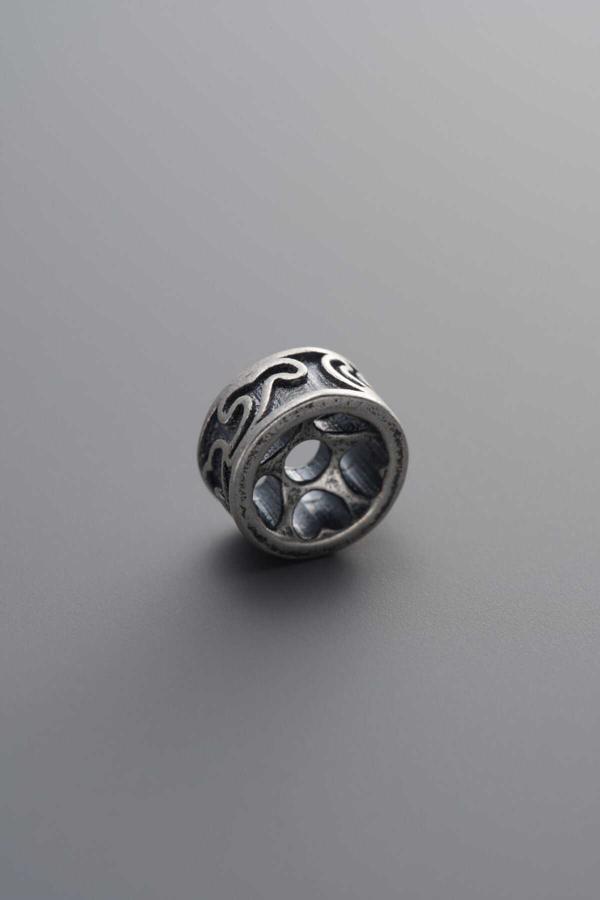 925 Sterling Silver-Antiqued-Auspicious Cloud Spacer Bead-8mm - Image 3