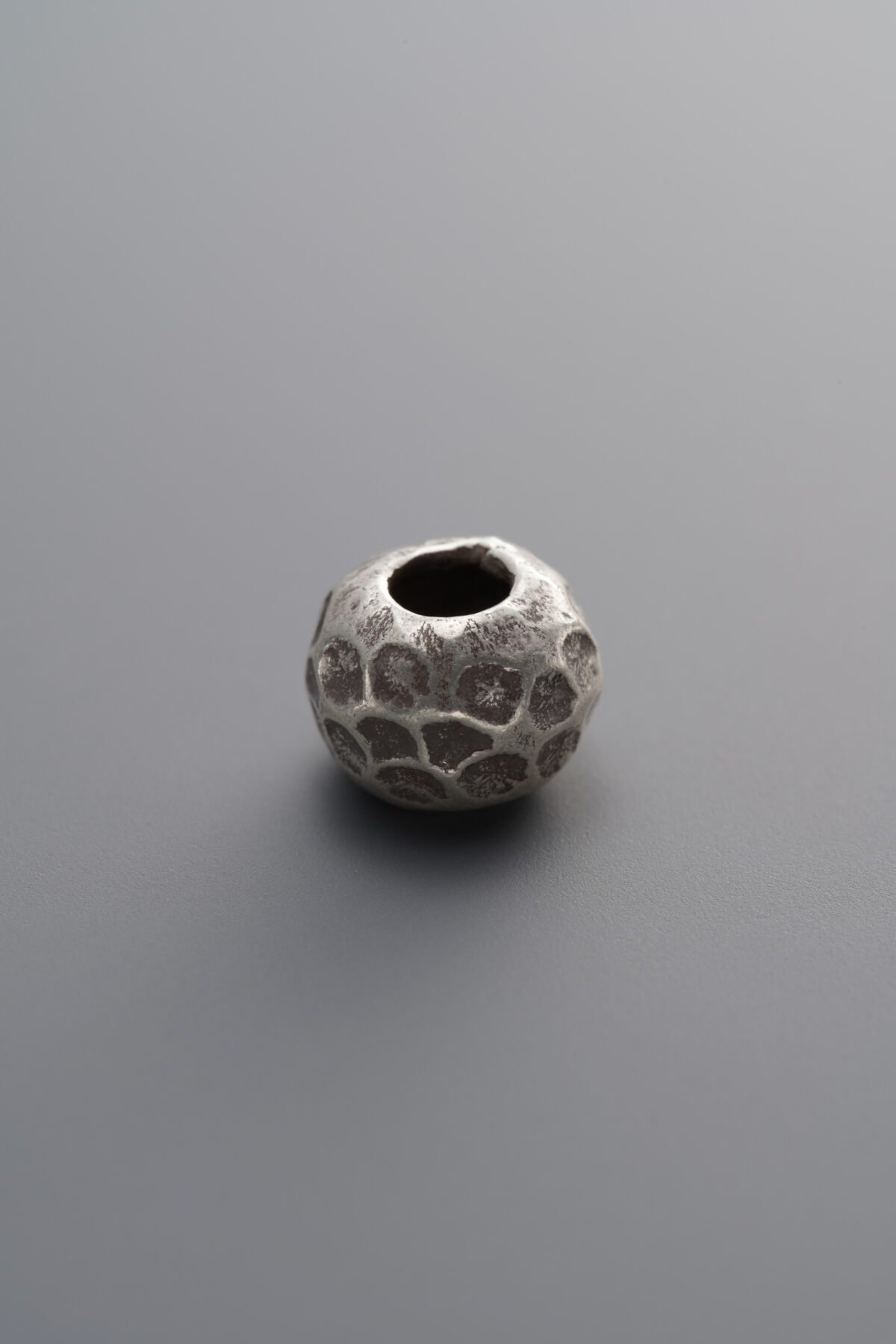 925 Sterling Silver-Antiqued-Hammered Spacer Bead-8mm - Image 1