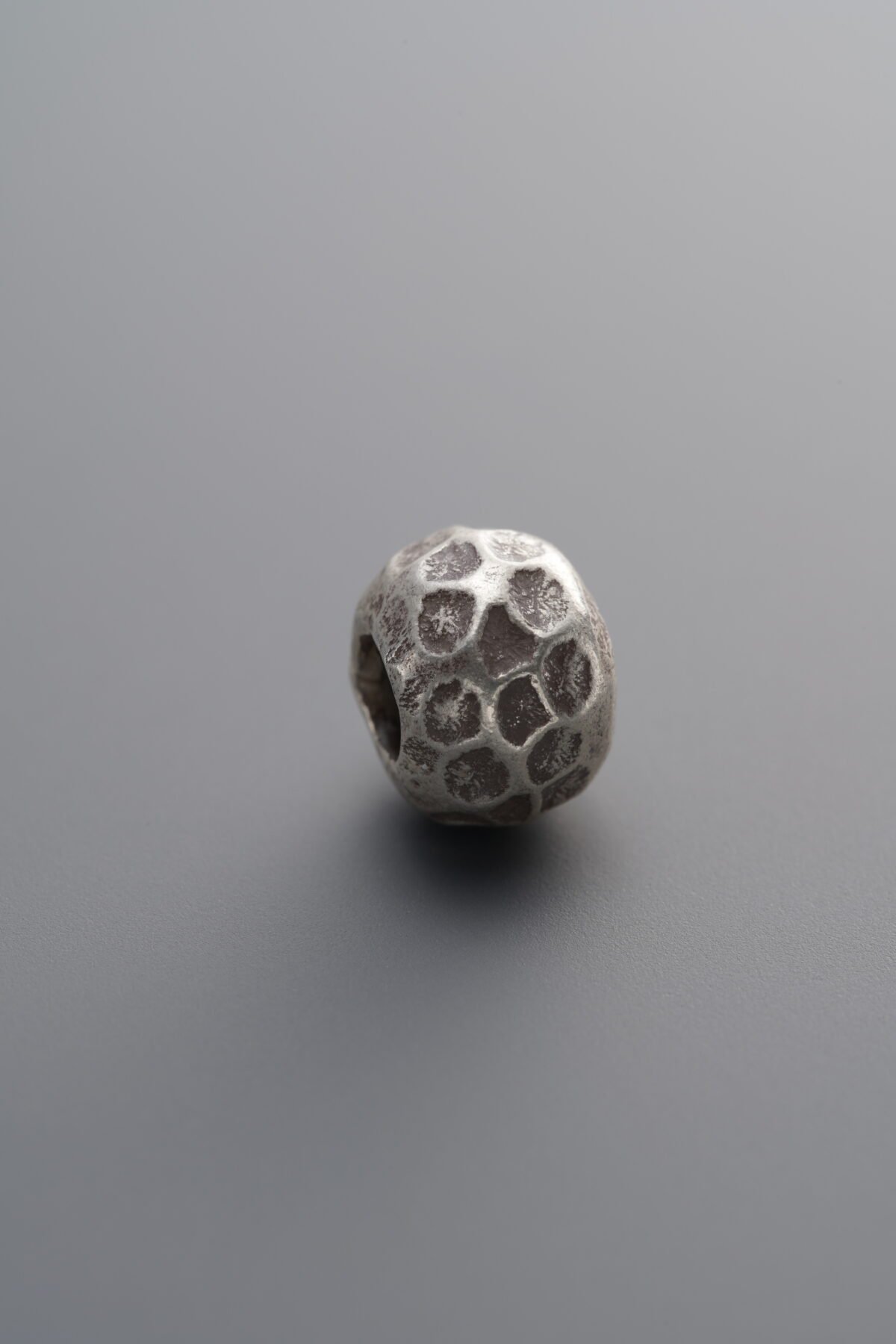 925 Sterling Silver-Antiqued-Hammered Spacer Bead-8mm - Image 4