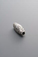 925 Sterling Silver-Antiqued-Carved Tube Bead-14mm - Image 4