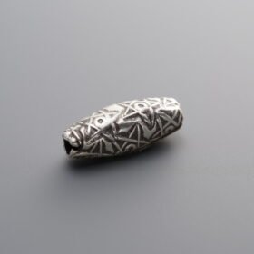 925 Sterling Silver-Antiqued-Carved Tube Bead-14mm