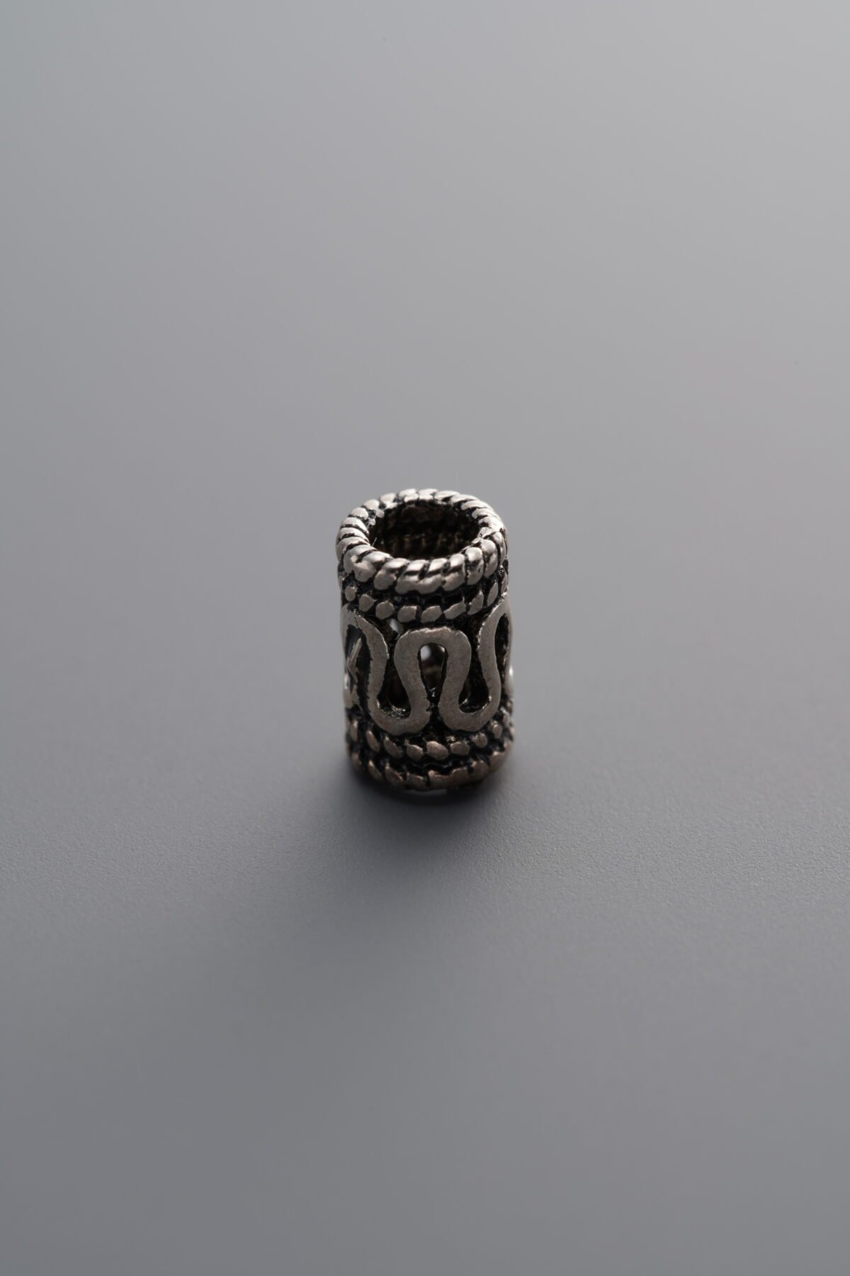 925 Sterling Silver-Antiqued-Long Cylinder Spacer Bead-7mm - Image 1