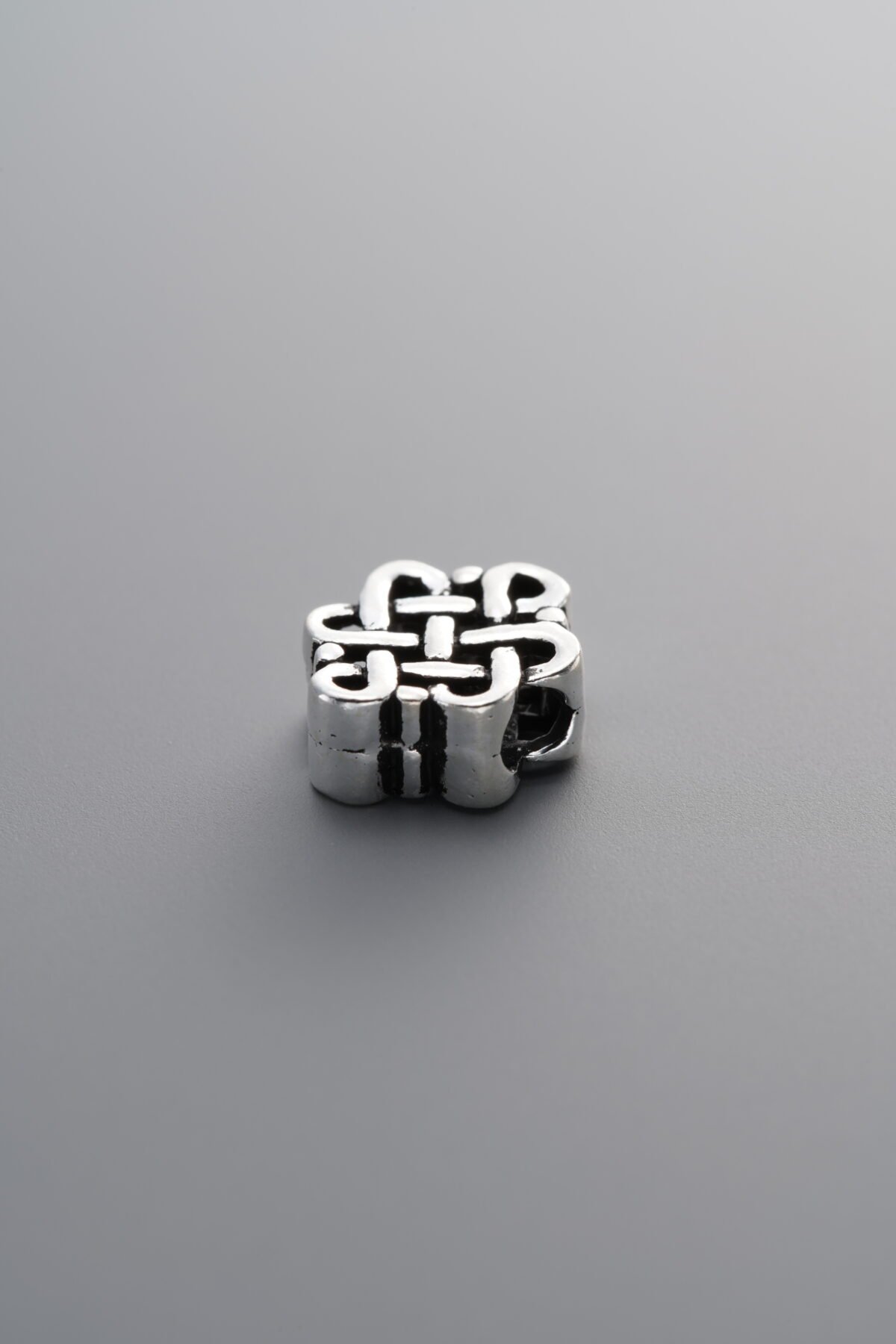 925 Sterling Silver-Antiqued-Chinese Knot Spacer Bead-10mm - Image 4