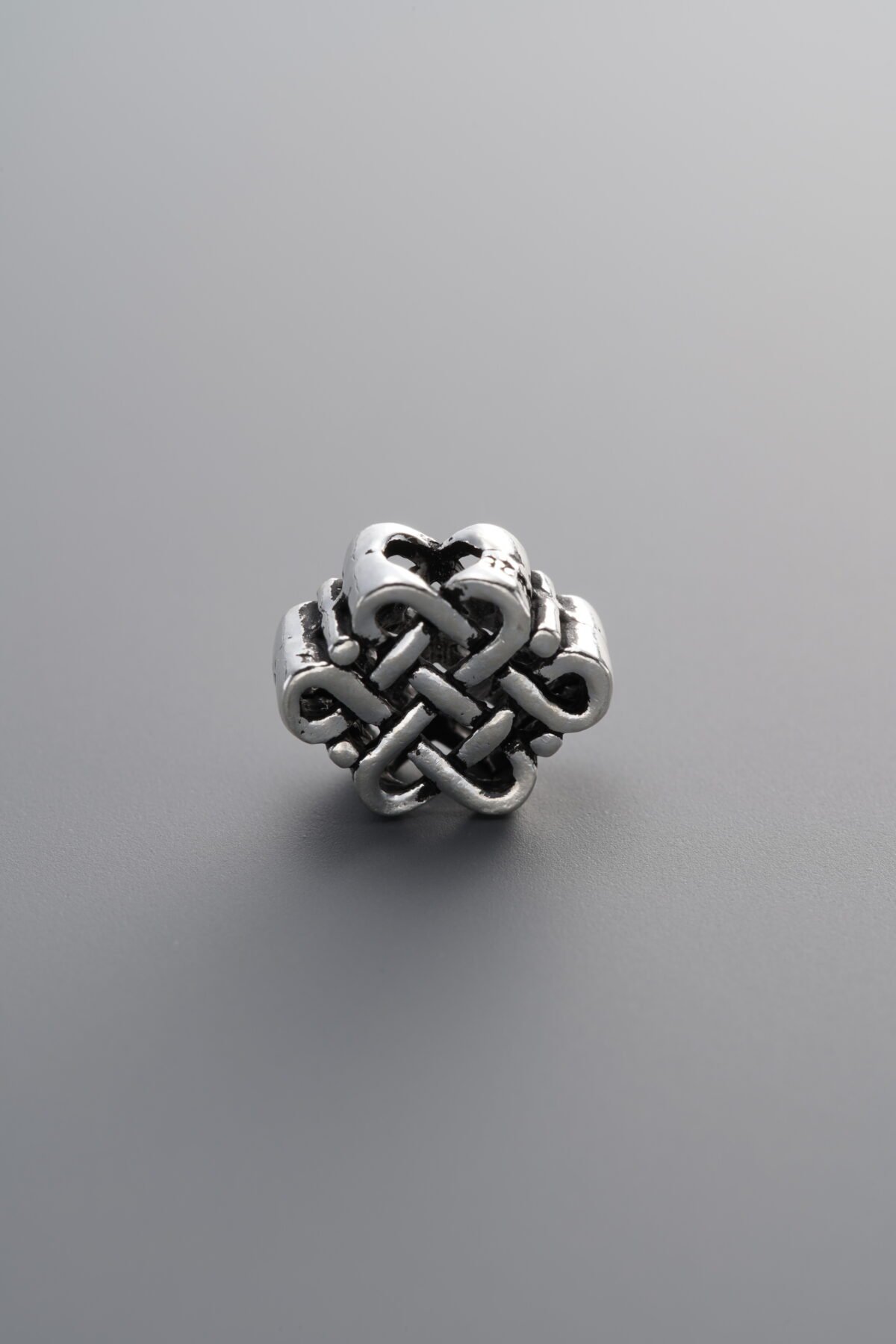 925 Sterling Silver-Antiqued-Chinese Knot Spacer Bead-10mm - Image 3