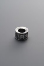 925 Sterling Silver-Antiqued-Om Mani Padme Hum Bead-7mm - Image 4