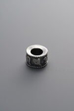 925 Sterling Silver-Antiqued-Om Mani Padme Hum Bead-7mm - Image 2