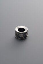 925 Sterling Silver-Antiqued-Om Mani Padme Hum Bead-7mm - Image 2
