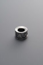 925 Sterling Silver-Antiqued-Om Mani Padme Hum Bead-7mm