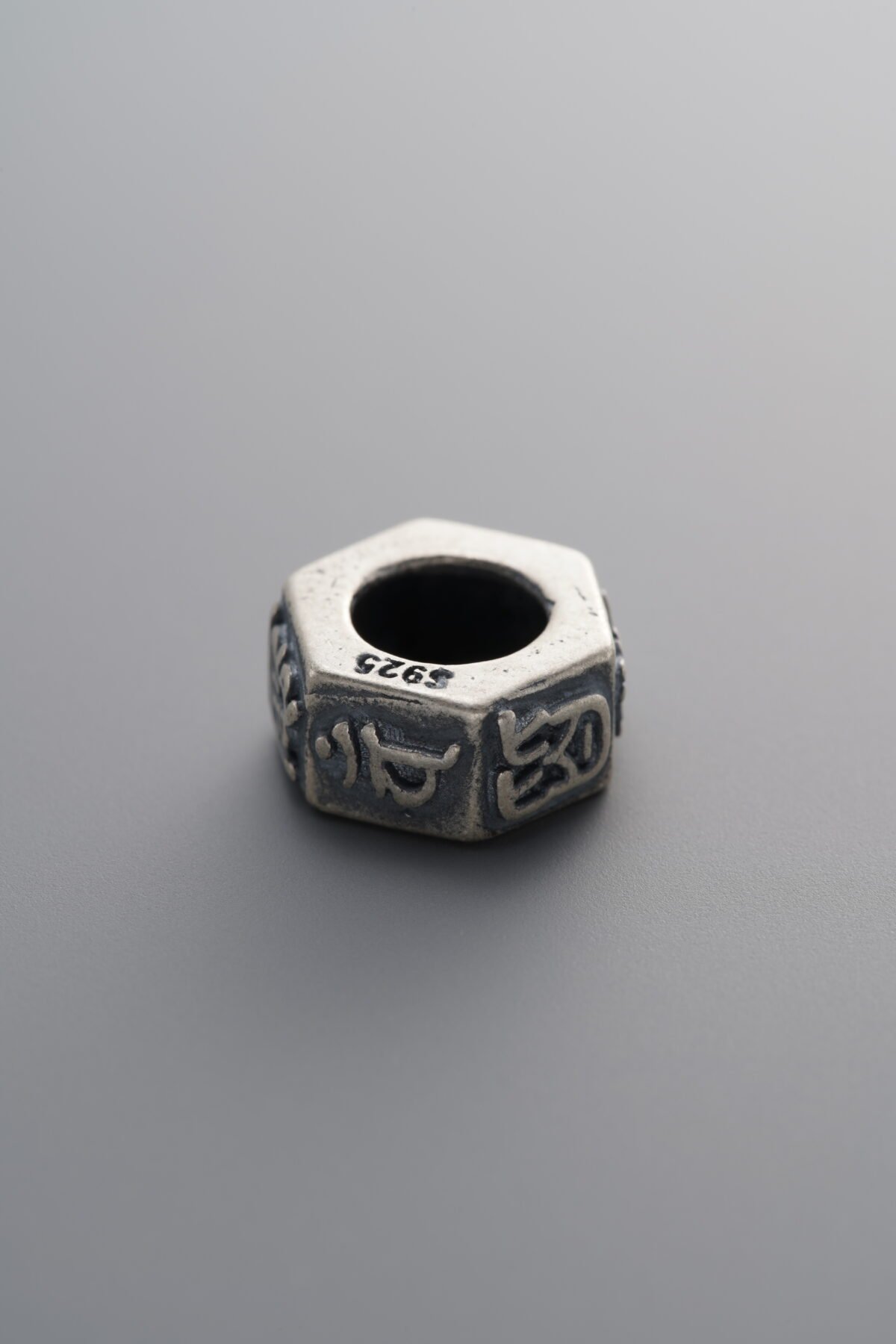 925 Sterling Silver-Antiqued-Vairocana Buddha Spacer Bead-10mm - Image 1