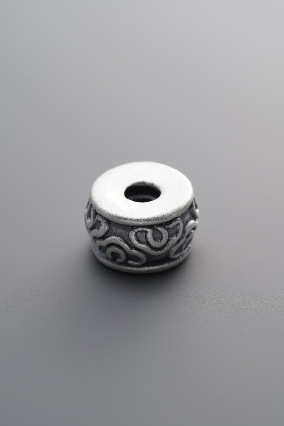 999 Fine Silver-Antiqued-Cloud Spacer Bead-10mm - Image 2