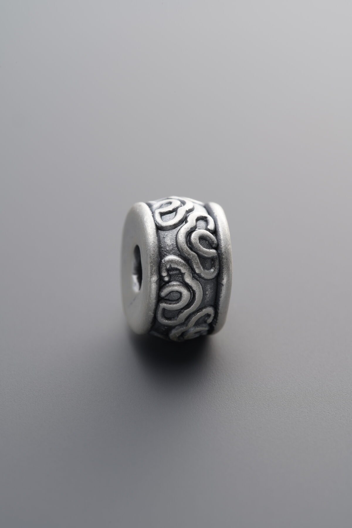 999 Fine Silver-Antiqued-Cloud Spacer Bead-10mm - Image 3