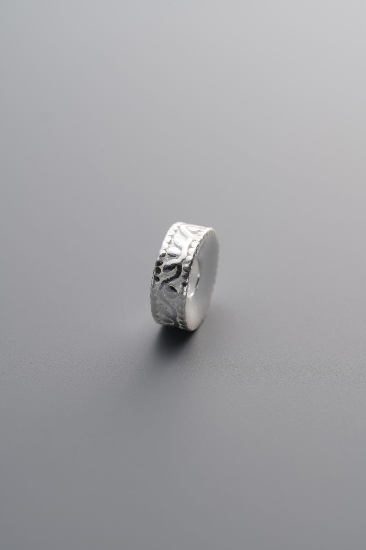 925 Sterling Silver-Bright-Dotted Spacer Bead-8mm - Image 1