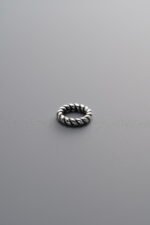 925 Sterling Silver-Antiqued-Twisted Closed Jump Ring-6mm - Image 4