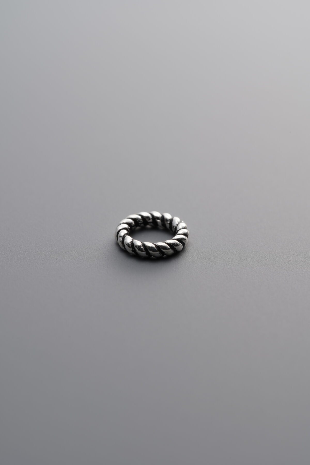 925 Sterling Silver-Antiqued-Twisted Closed Jump Ring-6mm - Image 1