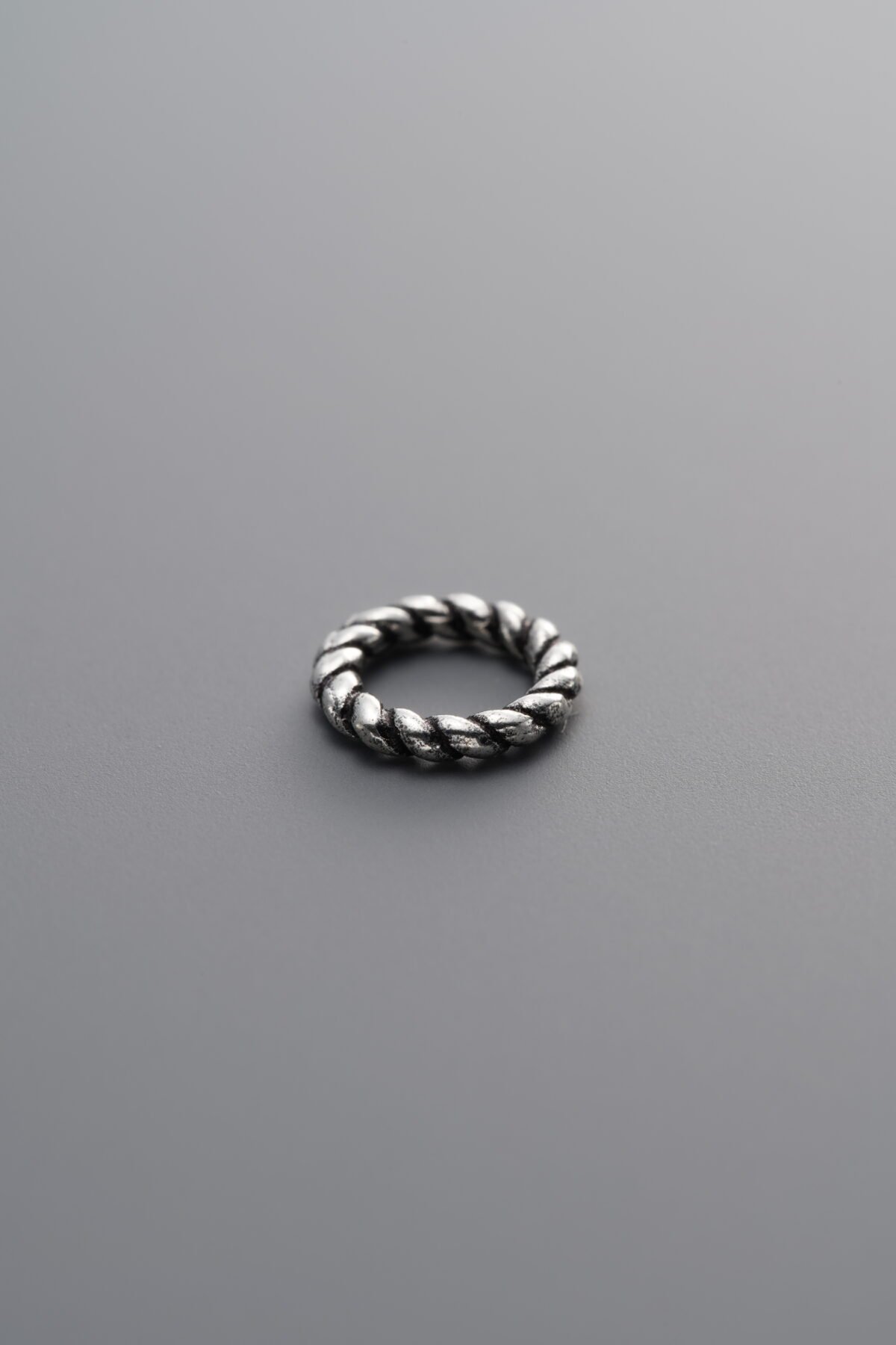 925 Sterling Silver-Antiqued-Twisted Closed Jump Ring-7mm - Image 1
