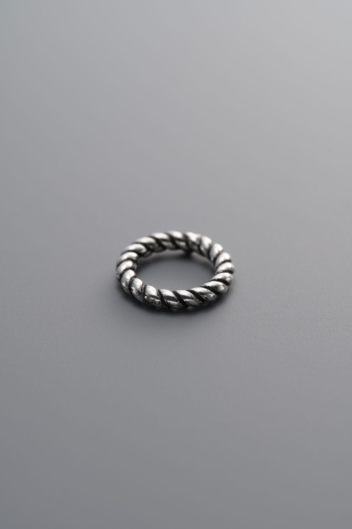 925 Sterling Silver-Antiqued-Twisted Closed Jump Ring-8mm - Image 4