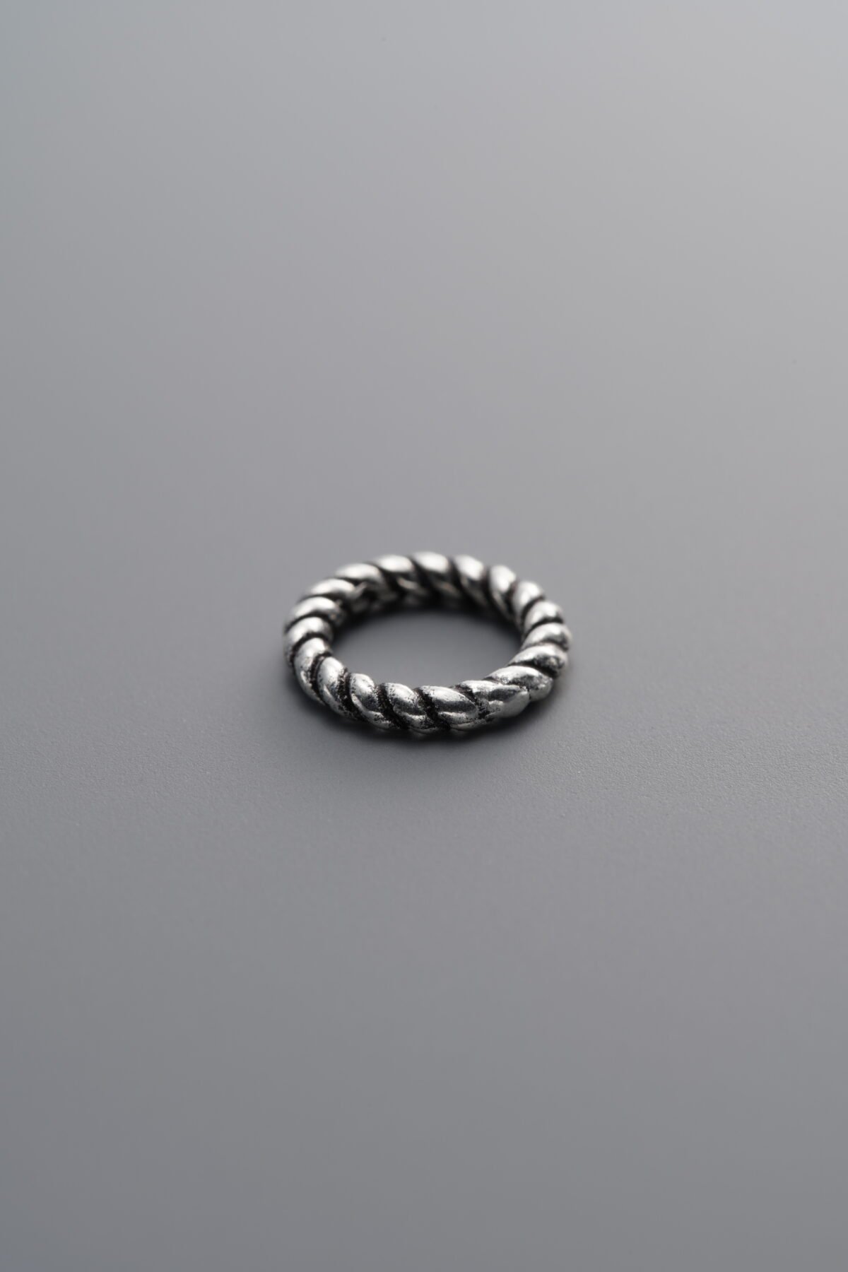 925 Sterling Silver-Antiqued-Twisted Closed Jump Ring-8mm - Image 1